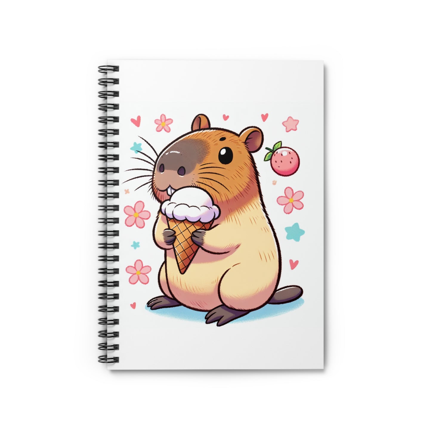 Cute Guinea Pig Ice Cream Spiral Notebook, Animal Lover Gift, Journaling, Back to School, Creative Writing, Fun Stationery