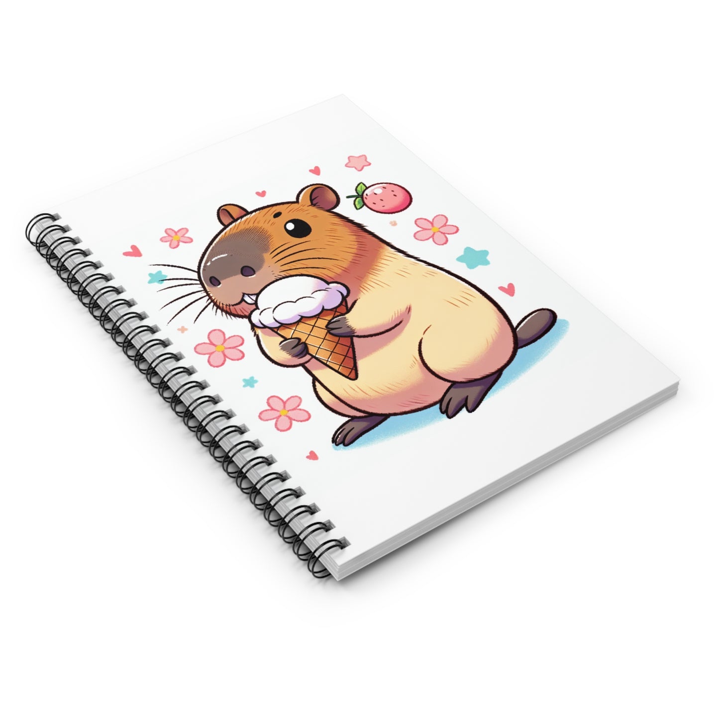 Cute Guinea Pig Ice Cream Spiral Notebook, Animal Lover Gift, Journaling, Back to School, Creative Writing, Fun Stationery