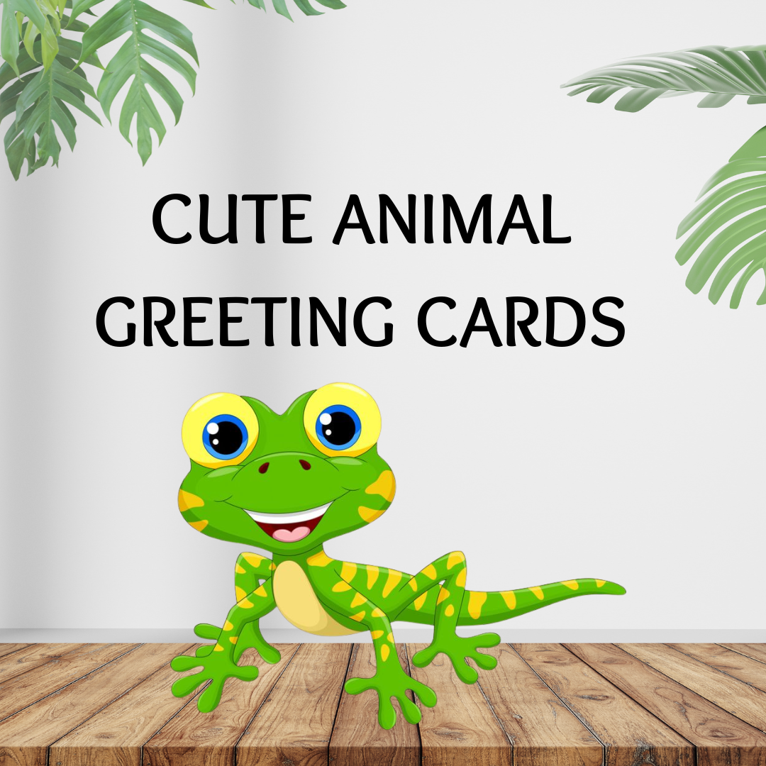 Cute Animal Greeting Cards - Frog &amp; Lizard Designs for Kids, Birthdays, Thank You Notes, Party Invitations, Eco-Friendly Cards